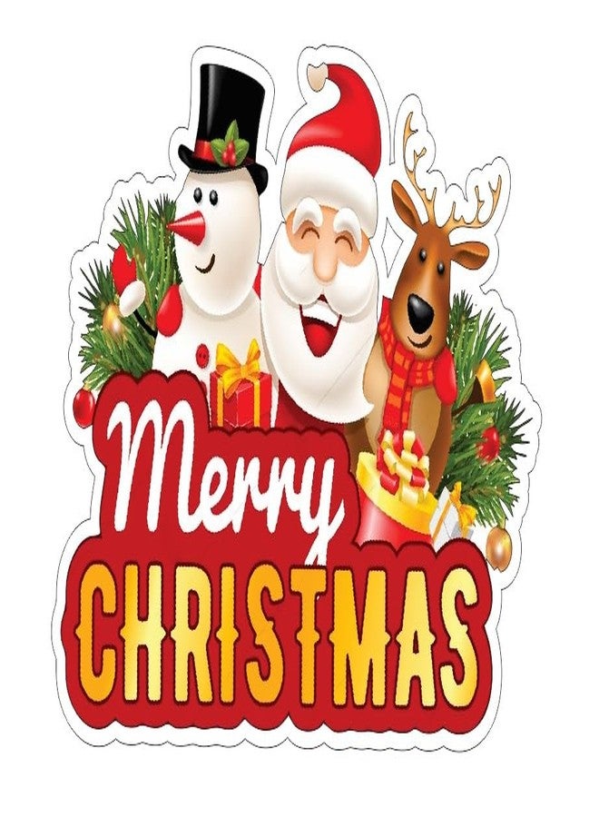 Skwalk Merry Christmas Fridge Magnet with Santa Claus & Snowman -Christmas Gift, Christmas Decor, Xmas Presents and Decoration - Secret Santa Gift-M-700